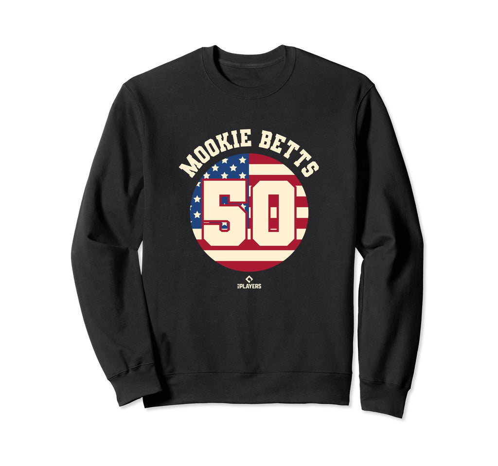 Mookie Betts Flag Baseball Sweatshirt - Aesthetic Graphic for Adults - T-Shirt, Sweatshirt, Hoodie