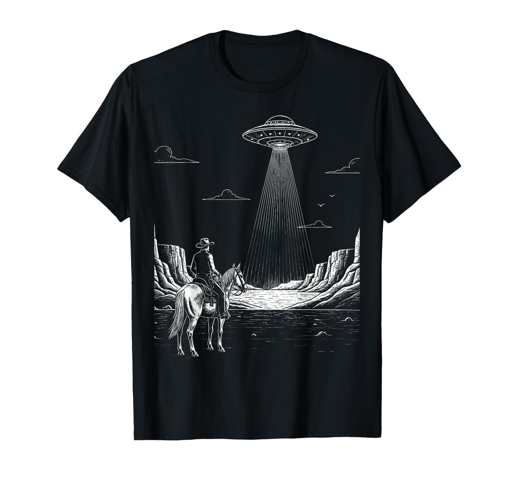 Cowboy Ufo Encounter Western Desert T-Shirt - Streetwear Style Men Women - T-Shirt, Sweatshirt, Hoodie