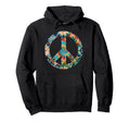 Peace Sign Tie Dye Fill Hoodie - Unique Graphic Men Women - T-Shirt, Sweatshirt, Hoodie