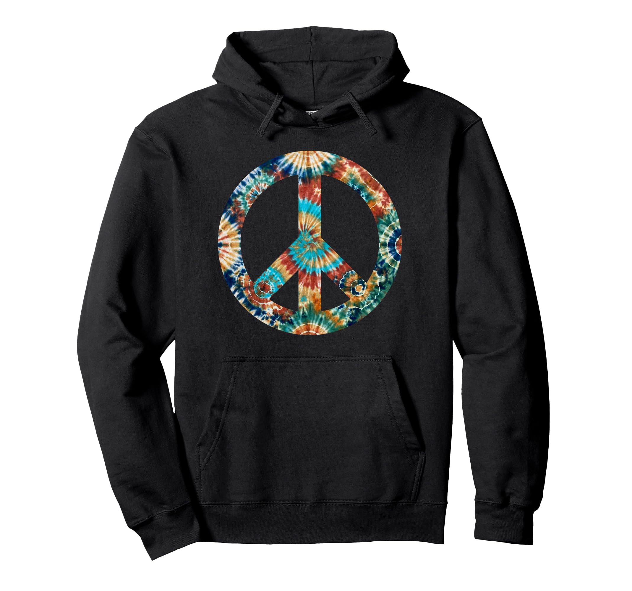 Peace Sign Tie Dye Fill Hoodie - Unique Graphic Men Women - T-Shirt, Sweatshirt, Hoodie