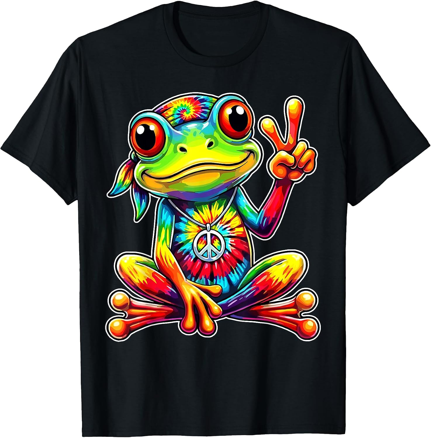 Tie Dye Frog for Hippie lover - Adult & Kids T-Shirts, Sweatshirts & Hoodies apparel design preview 1