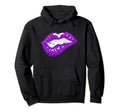 Bitten Lips Distressed Hoodie - Custom Art Print Men Women - T-Shirt, Sweatshirt, Hoodie