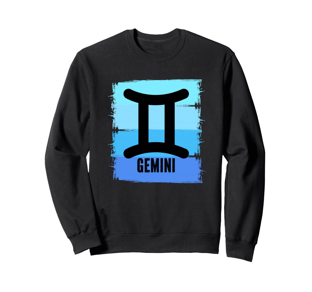 Mens Gemini Birthday Distressed Sweatshirt - Custom Art Print for Adults - T-Shirt, Sweatshirt, Hoodie