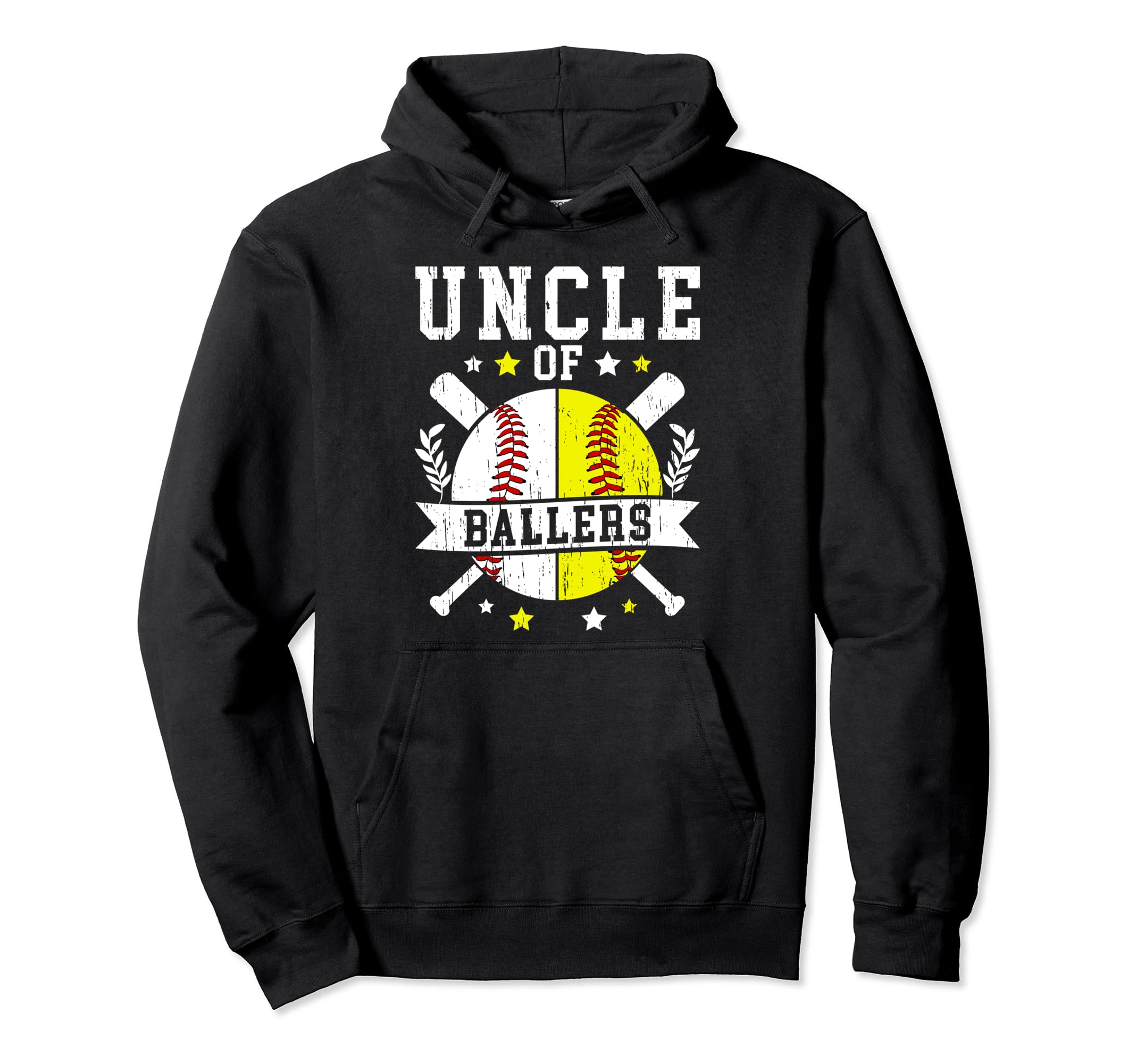 Uncle Ballers Softball Baseball Uncle Hoodie - Casual Everyday Wear Unisex - T-Shirt, Sweatshirt, Hoodie
