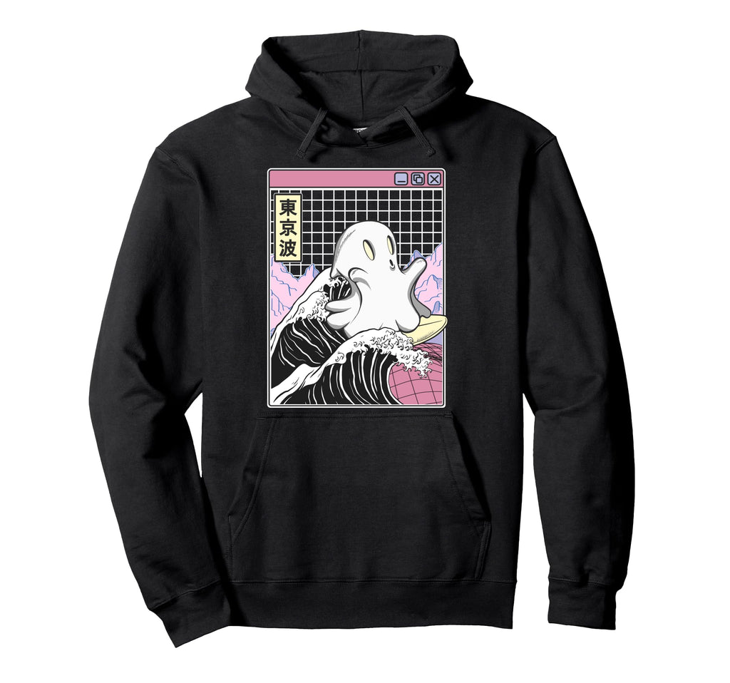 Surfing Ghost Japan Kanagawa Wave Hoodie - Casual Everyday Wear for Adults - T-Shirt, Sweatshirt, Hoodie