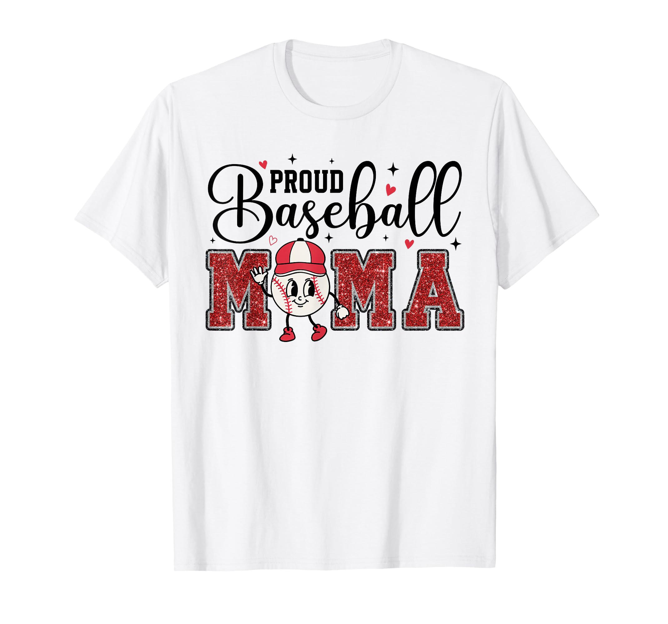 Baseball Mama Womens Mom Game Day T-Shirt - Custom Art Print for Adults - T-Shirt, Sweatshirt, Hoodie