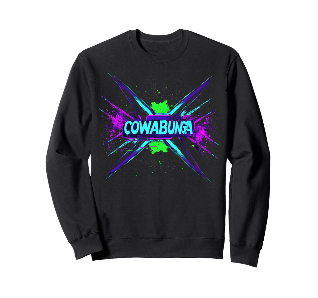 Cowabunga 80S 90S Nostalgia Sweatshirt - Casual Everyday Wear Men Women - T-Shirt, Sweatshirt, Hoodie