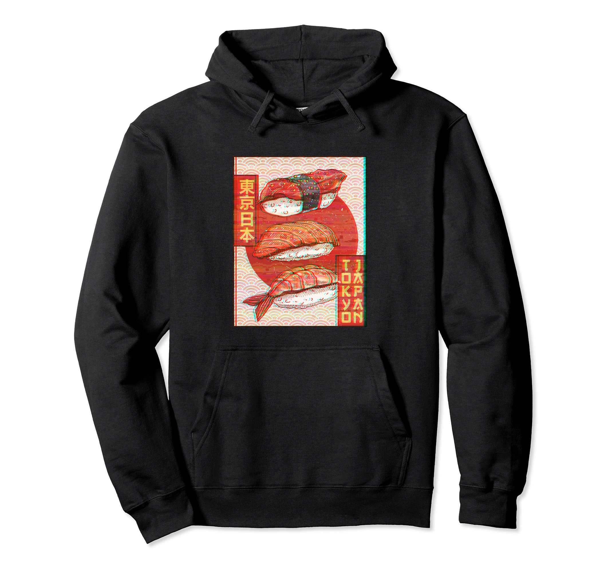 Sushi Tokyo Japan Vaporwave Aesthetic Hoodie - Streetwear Style Men Women - T-Shirt, Sweatshirt, Hoodie