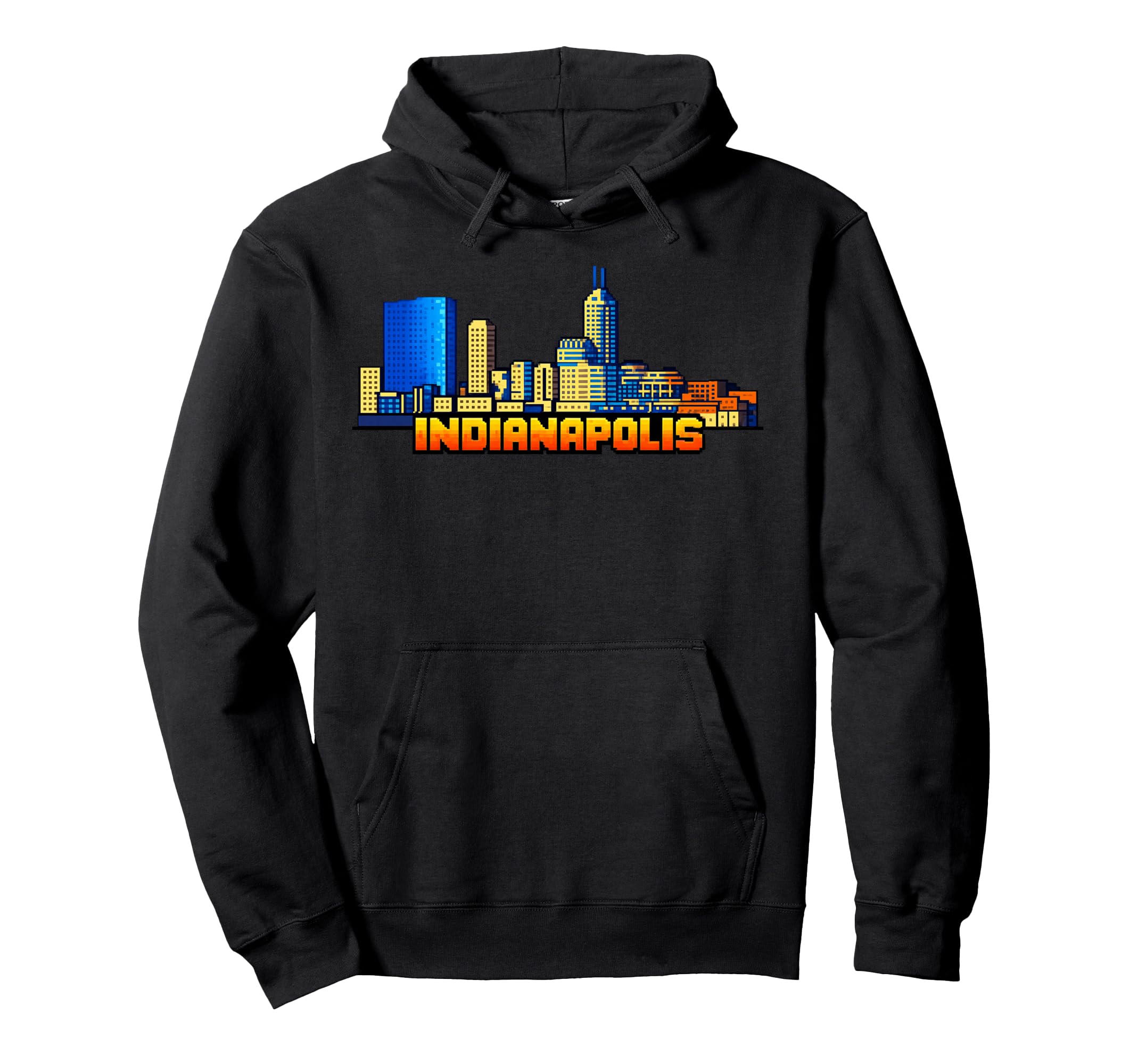 Indianapolis 8 Bit Video Arcade Gamer Hoodie - Graphic Print Men Women - T-Shirt, Sweatshirt, Hoodie
