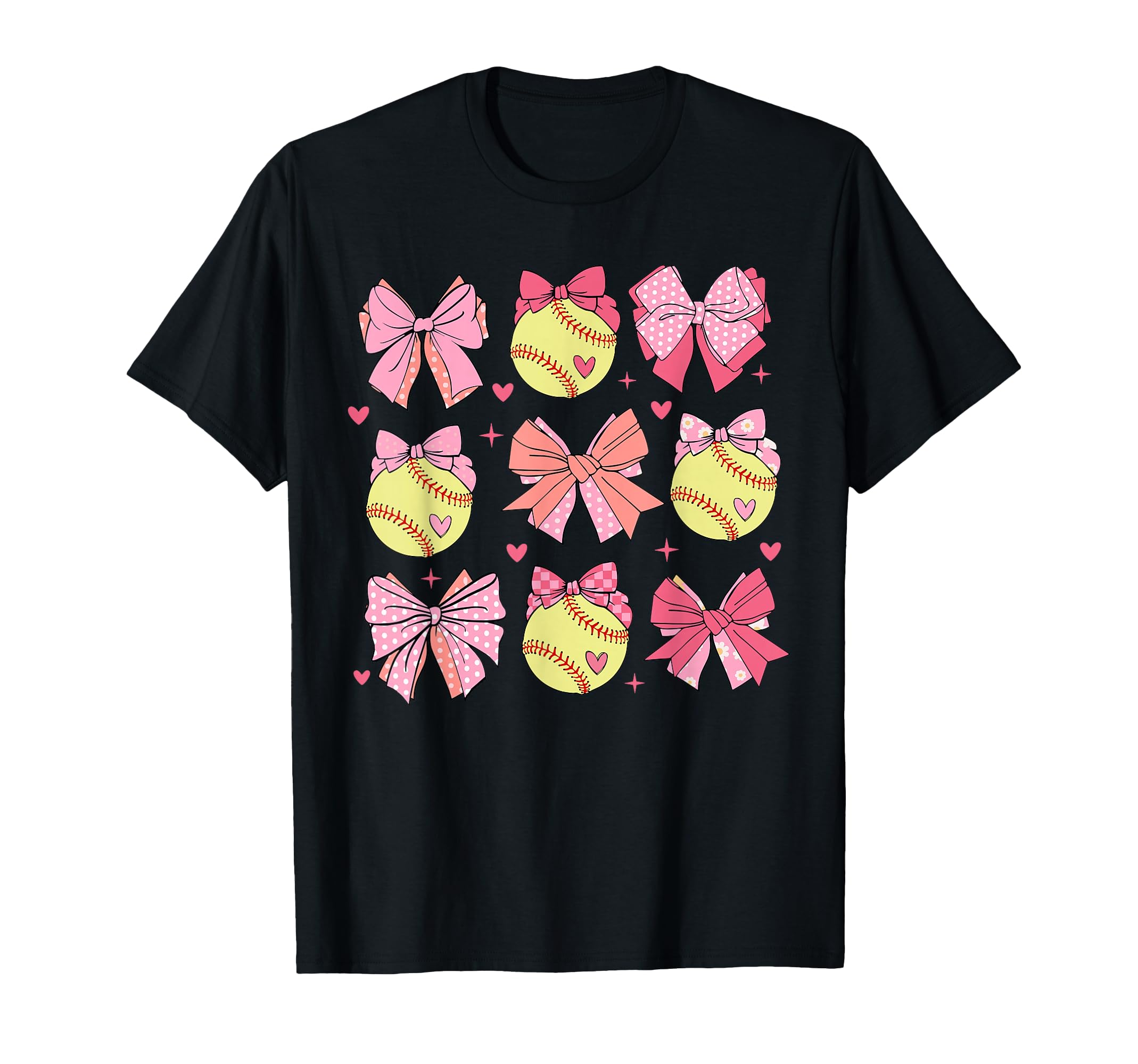 Softball Coquette Bow Softball Mom T-Shirt - Graphic Print Men Women - T-Shirt, Sweatshirt, Hoodie