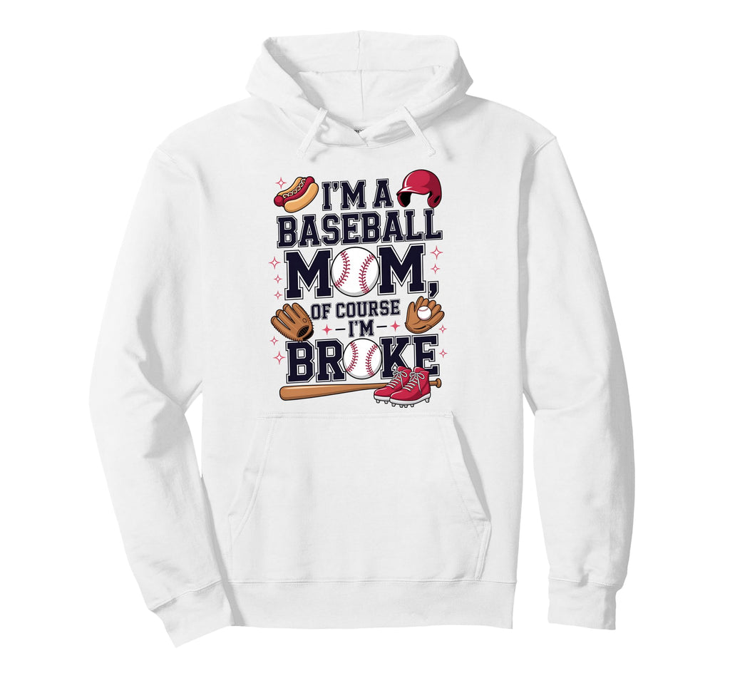 Funny Baseball Mom Sports Season Hoodie - Minimalist Print Men Women - T-Shirt, Sweatshirt, Hoodie