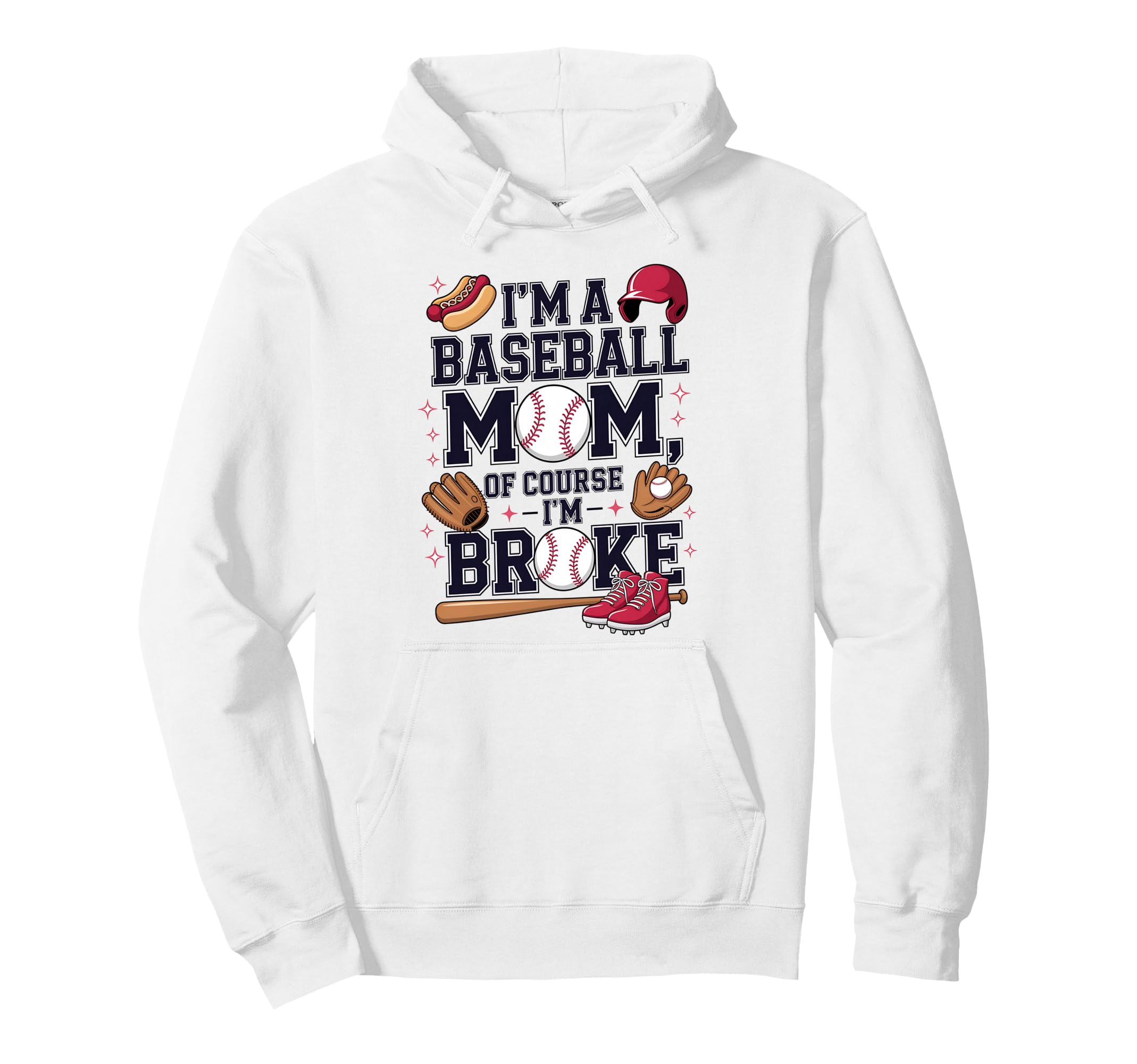 Funny Baseball Mom Sports Season Hoodie - Minimalist Print Men Women - T-Shirt, Sweatshirt, Hoodie