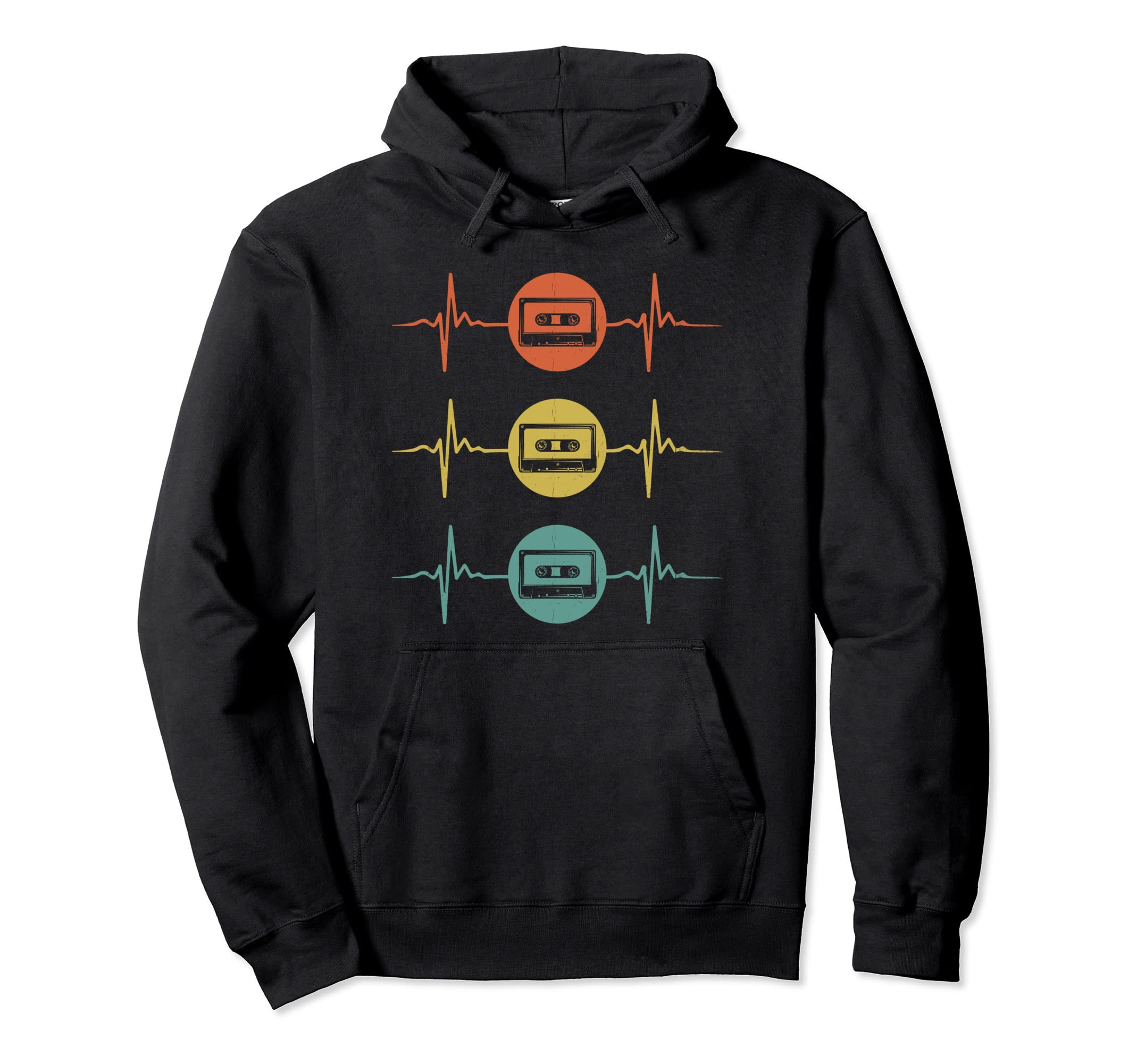 Heart Pulse Tape Cassette Music Hoodie - Casual Everyday Wear for Adults - T-Shirt, Sweatshirt, Hoodie