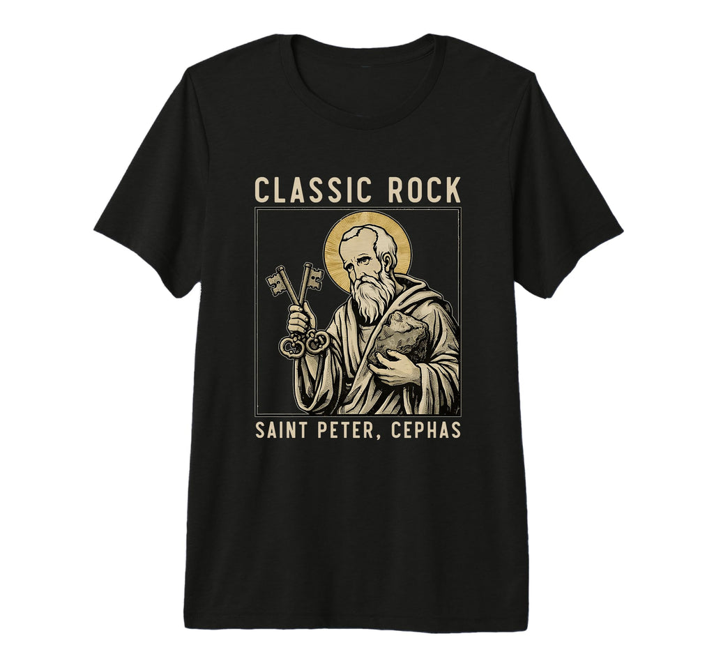 Saint Peter Rock Catholic Vibe Petros T-Shirt - Custom Art Print Unisex - T-Shirt, Sweatshirt, Hoodie