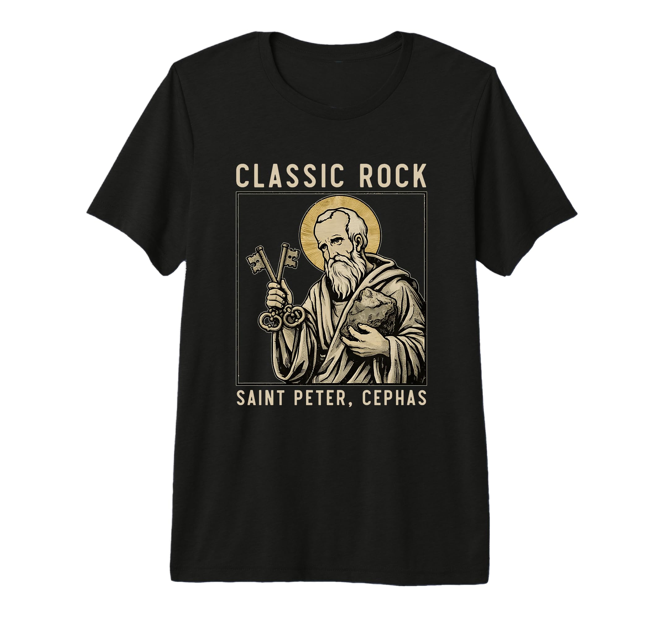 Saint Peter Rock Catholic Vibe Petros T-Shirt - Custom Art Print Unisex - T-Shirt, Sweatshirt, Hoodie