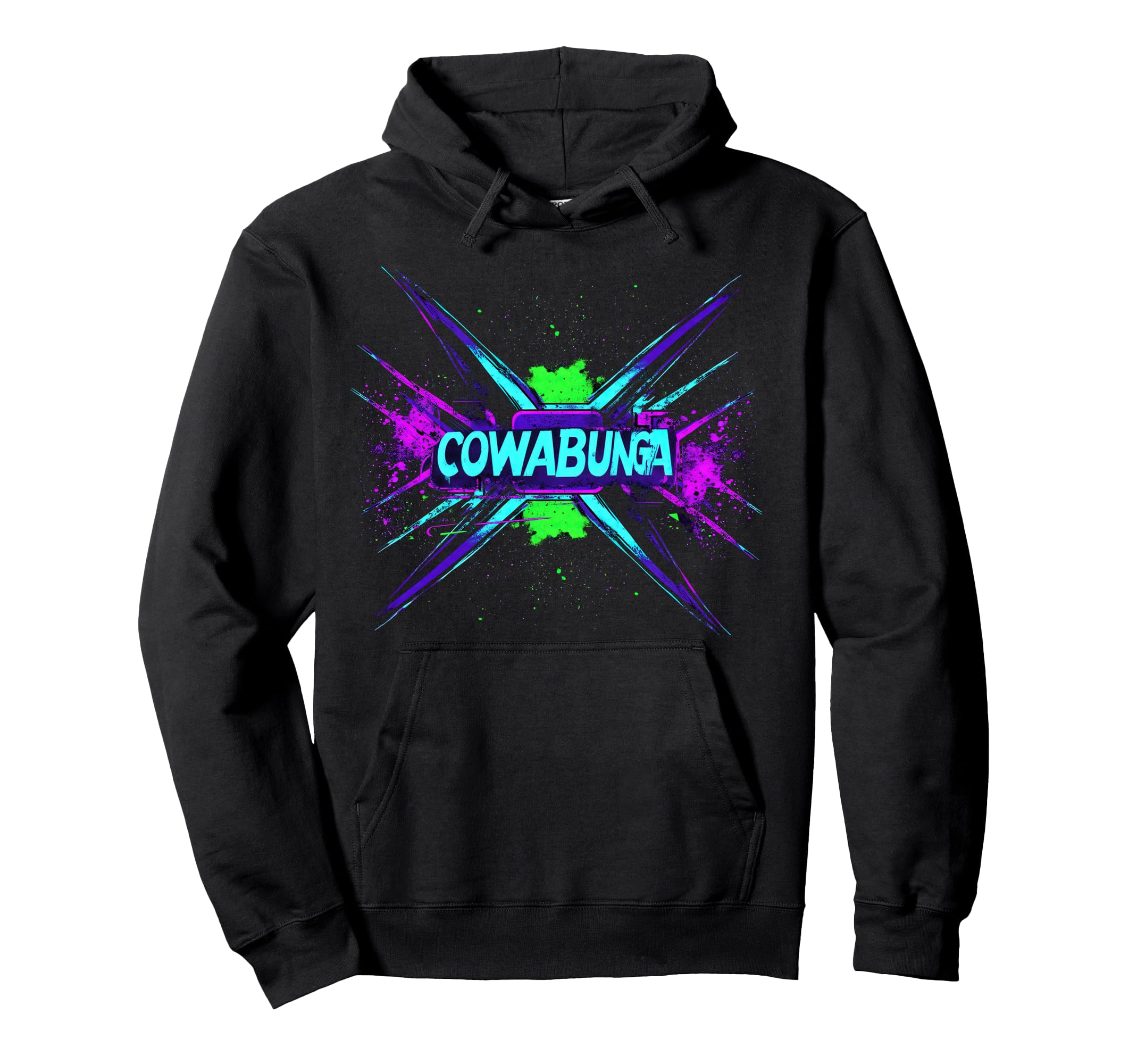 Cowabunga 80S 90S Nostalgia Slang Hoodie - Aesthetic Graphic for Adults - T-Shirt, Sweatshirt, Hoodie