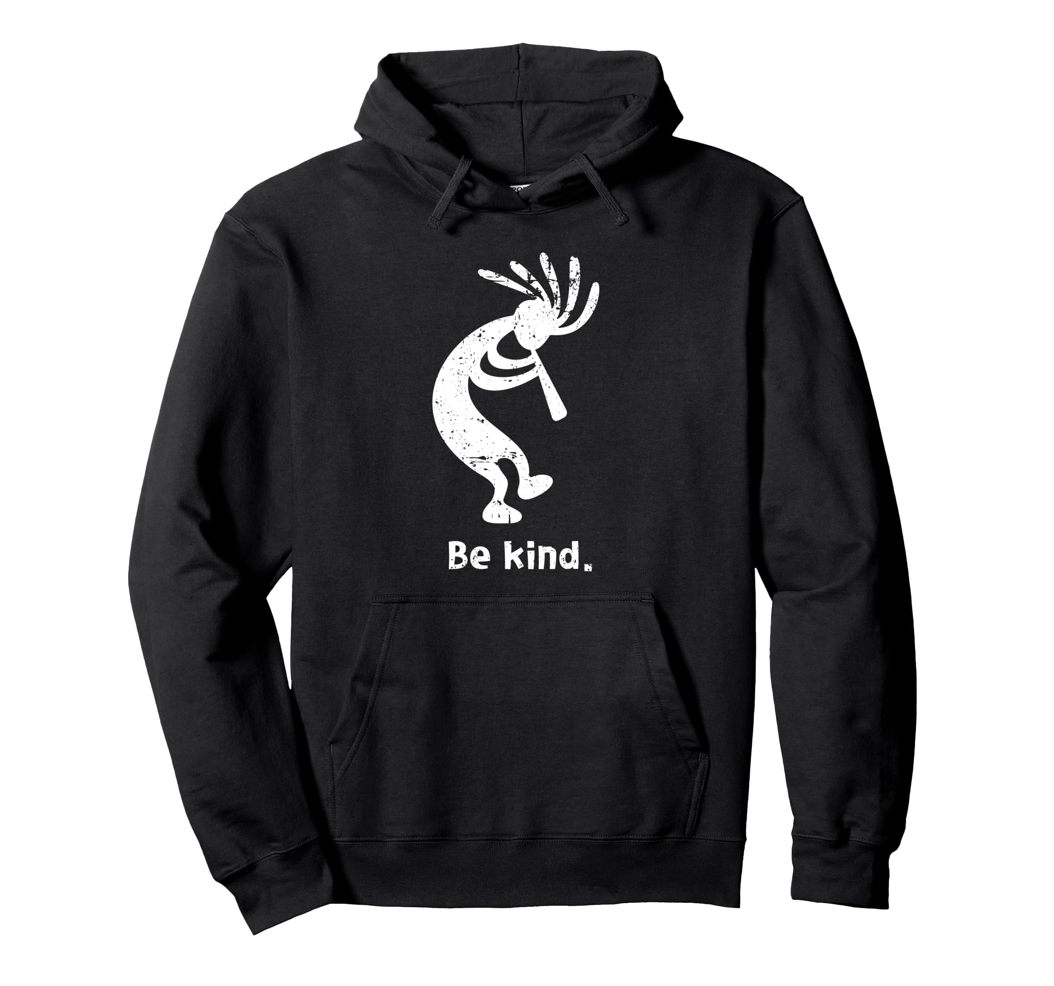 Be Kind Dancing Kokopelli Distressed Hoodie - Aesthetic Graphic for Adults - T-Shirt, Sweatshirt, Hoodie