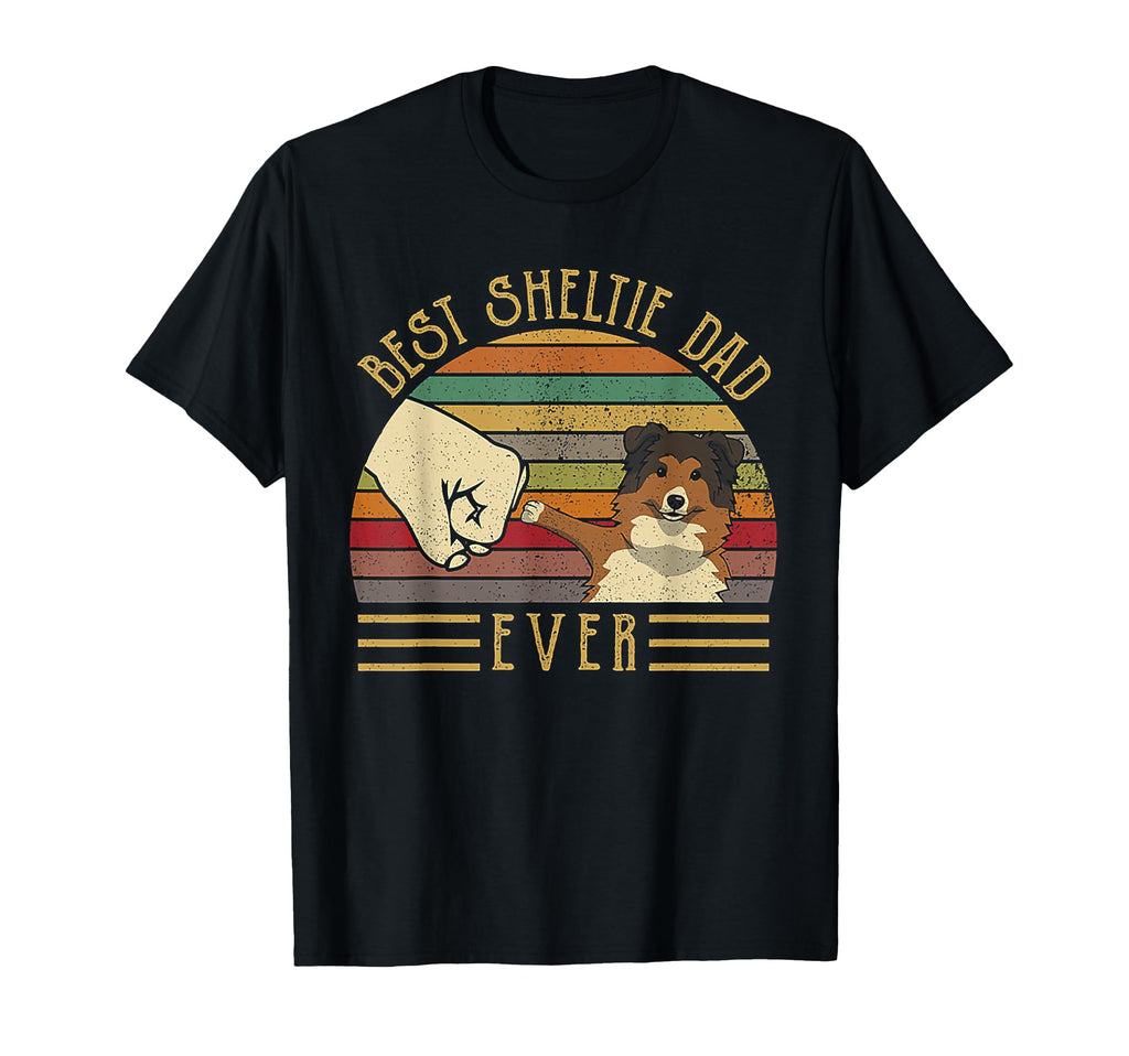 Best Sheltie Dad Ever Sunset T-Shirt - Graphic Print Men Women - T-Shirt, Sweatshirt, Hoodie