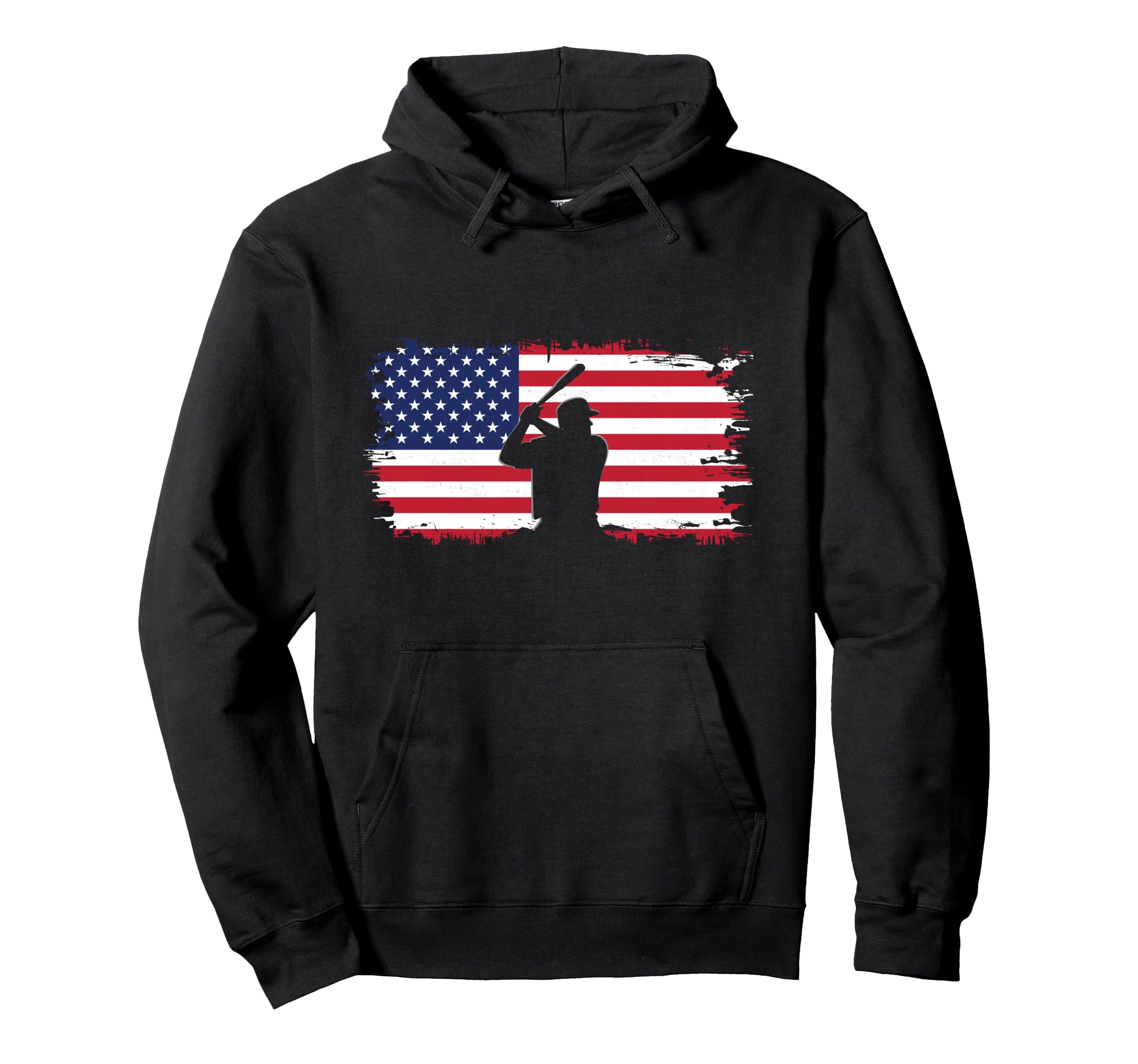 American Flag Baseball Baseball Hoodie - Aesthetic Graphic for Adults - T-Shirt, Sweatshirt, Hoodie