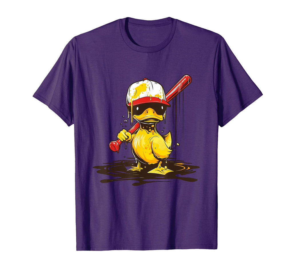 Rubber Duck Baseball Player Rubber T-Shirt - Graphic Print for Adults - T-Shirt, Sweatshirt, Hoodie