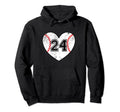 Baseball Heart Player 24 Baseball Mom Dad Hoodie - Custom Art Print Unisex - T-Shirt, Sweatshirt, Hoodie