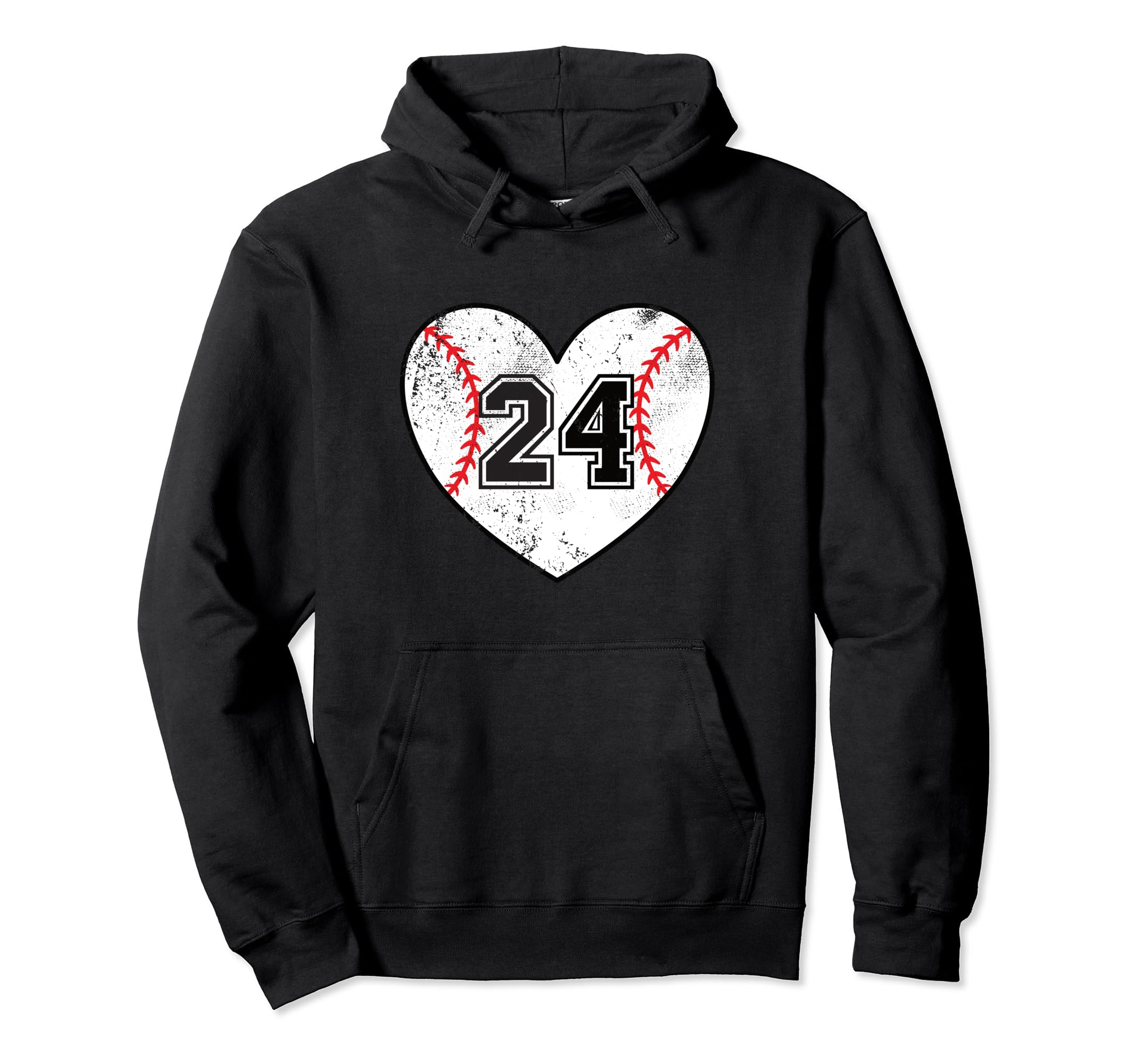 Baseball Heart Player 24 Baseball Mom Dad Hoodie - Custom Art Print Unisex - T-Shirt, Sweatshirt, Hoodie
