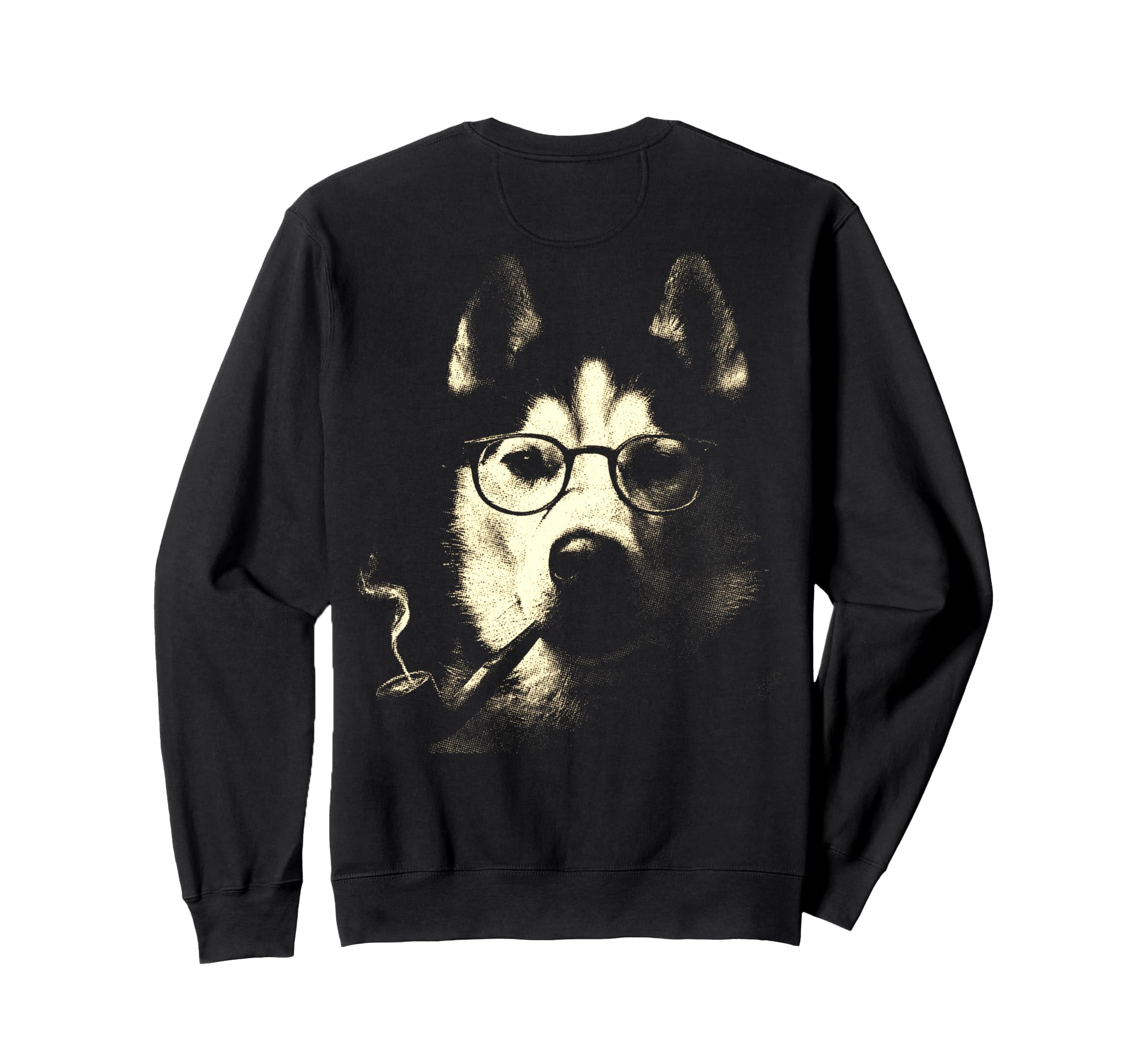 Siberian Husky Glasses Smoking Pipe Sweatshirt - Streetwear Style Unisex - T-Shirt, Sweatshirt, Hoodie