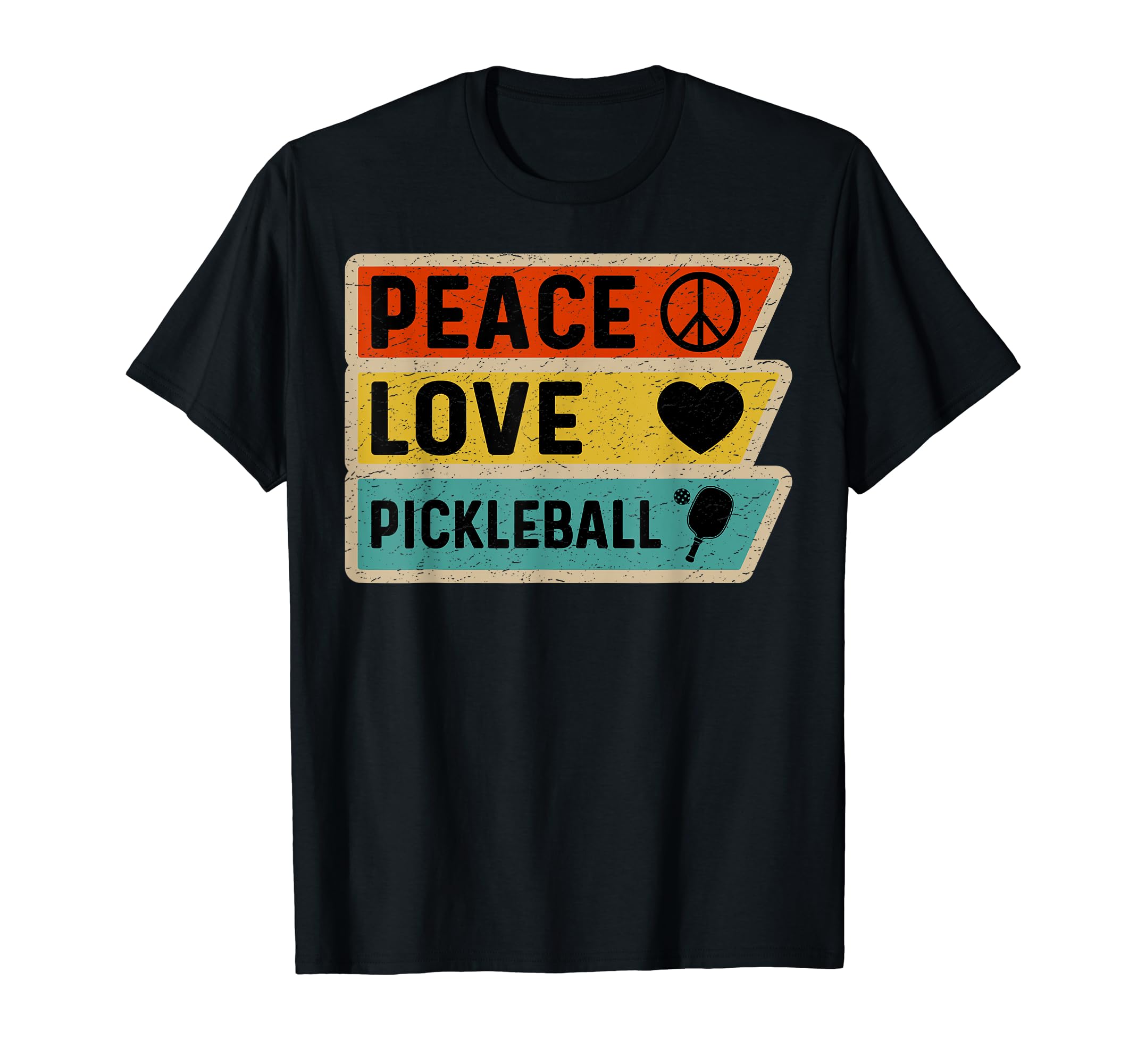 Distressed Peace Sign Love Pickleball T-Shirt - Unique Graphic for Adults - T-Shirt, Sweatshirt, Hoodie