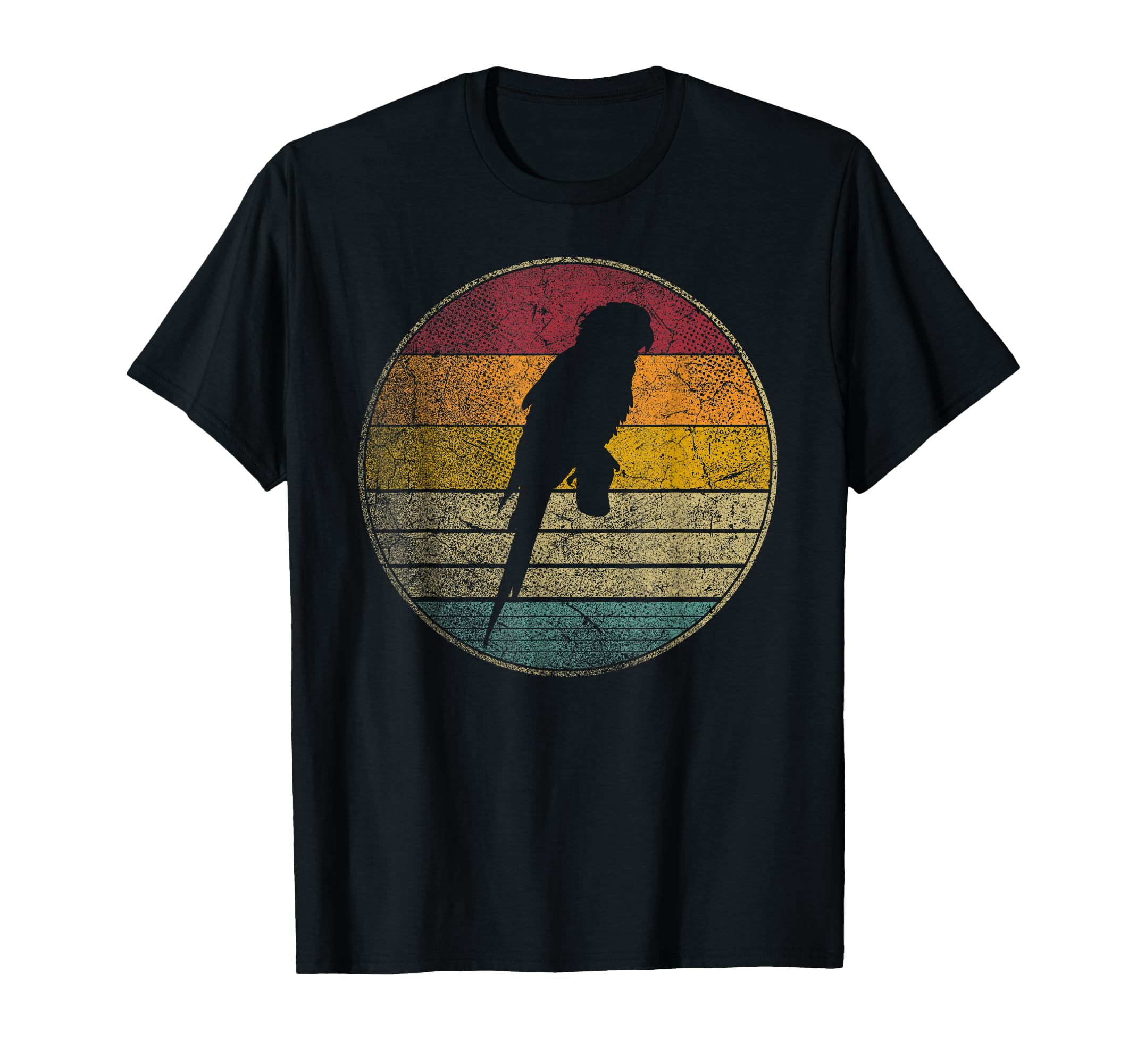 Parrot Bird Distressed Silhouette 70S T-Shirt - Unique Graphic for Adults - T-Shirt, Sweatshirt, Hoodie