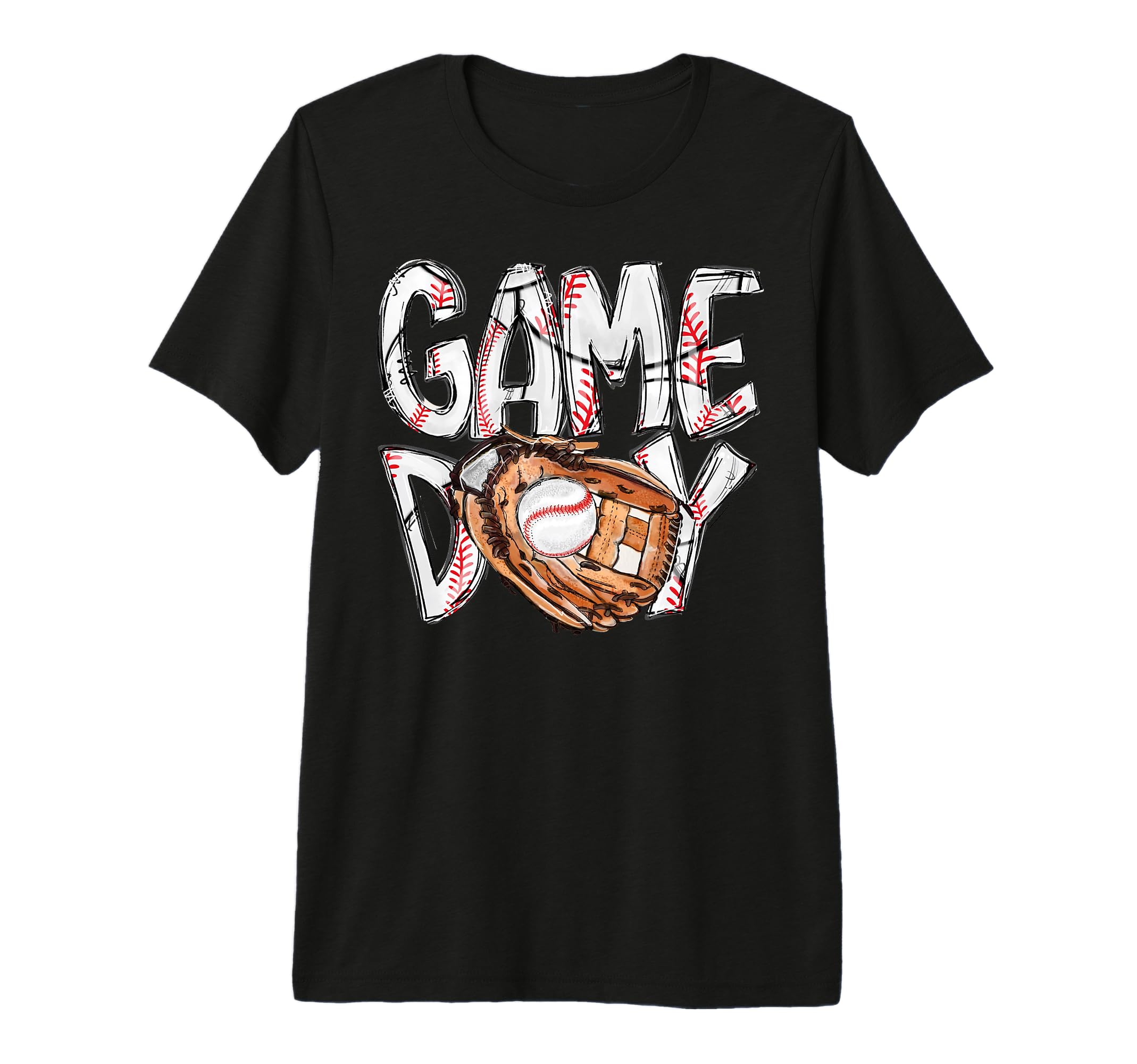 Game Day Baseball Softball Heart Love T-Shirt - Graphic Print for Adults - T-Shirt, Sweatshirt, Hoodie