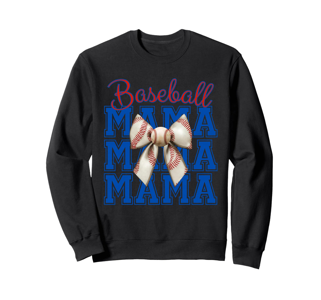 Baseball Mama Coquette Bow Sweatshirt - Minimalist Print for Adults - T-Shirt, Sweatshirt, Hoodie