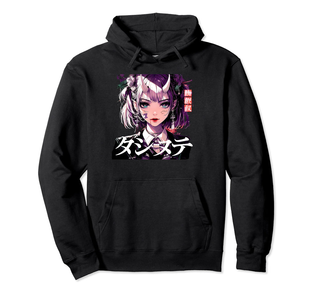 Anime Goth Grunge Demon Waifu Horror Alt Hoodie - Graphic Print Men Women - T-Shirt, Sweatshirt, Hoodie