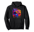 Dripping Paint Boombox Old School 80S Hoodie - Casual Everyday Wear Unisex - T-Shirt, Sweatshirt, Hoodie