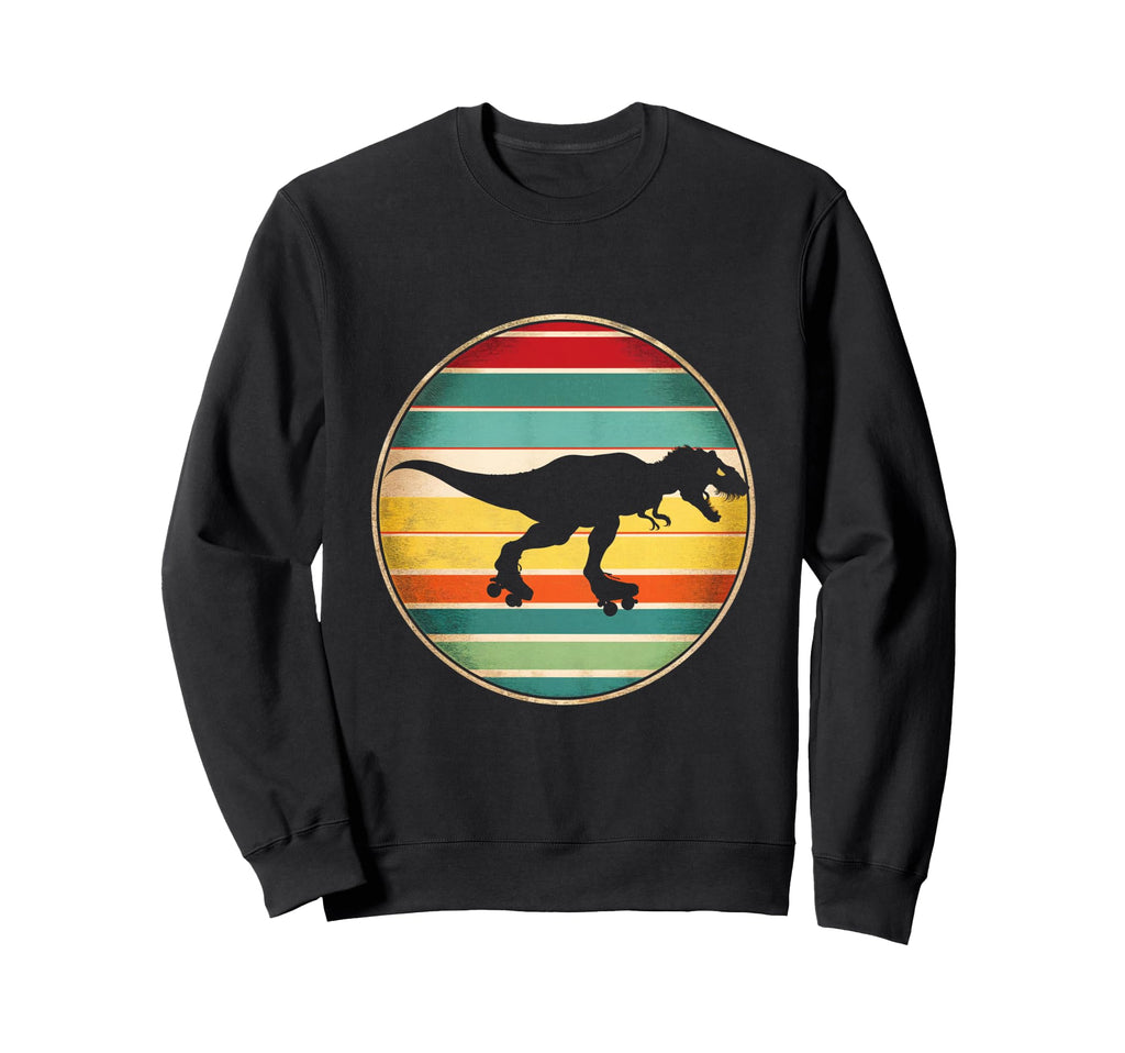 Dinosaur Roller Skate T Rex Sweatshirt - Minimalist Print for Adults - T-Shirt, Sweatshirt, Hoodie