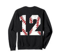 Number 12 Baseball Jersey Number 12 Sweatshirt - Trendy Graphic for Adults - T-Shirt, Sweatshirt, Hoodie