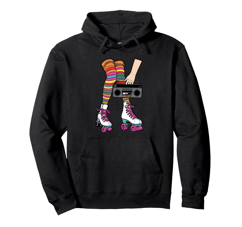Roller Skates Boombox 80S 90S Hoodie - Custom Art Print for Adults - T-Shirt, Sweatshirt, Hoodie