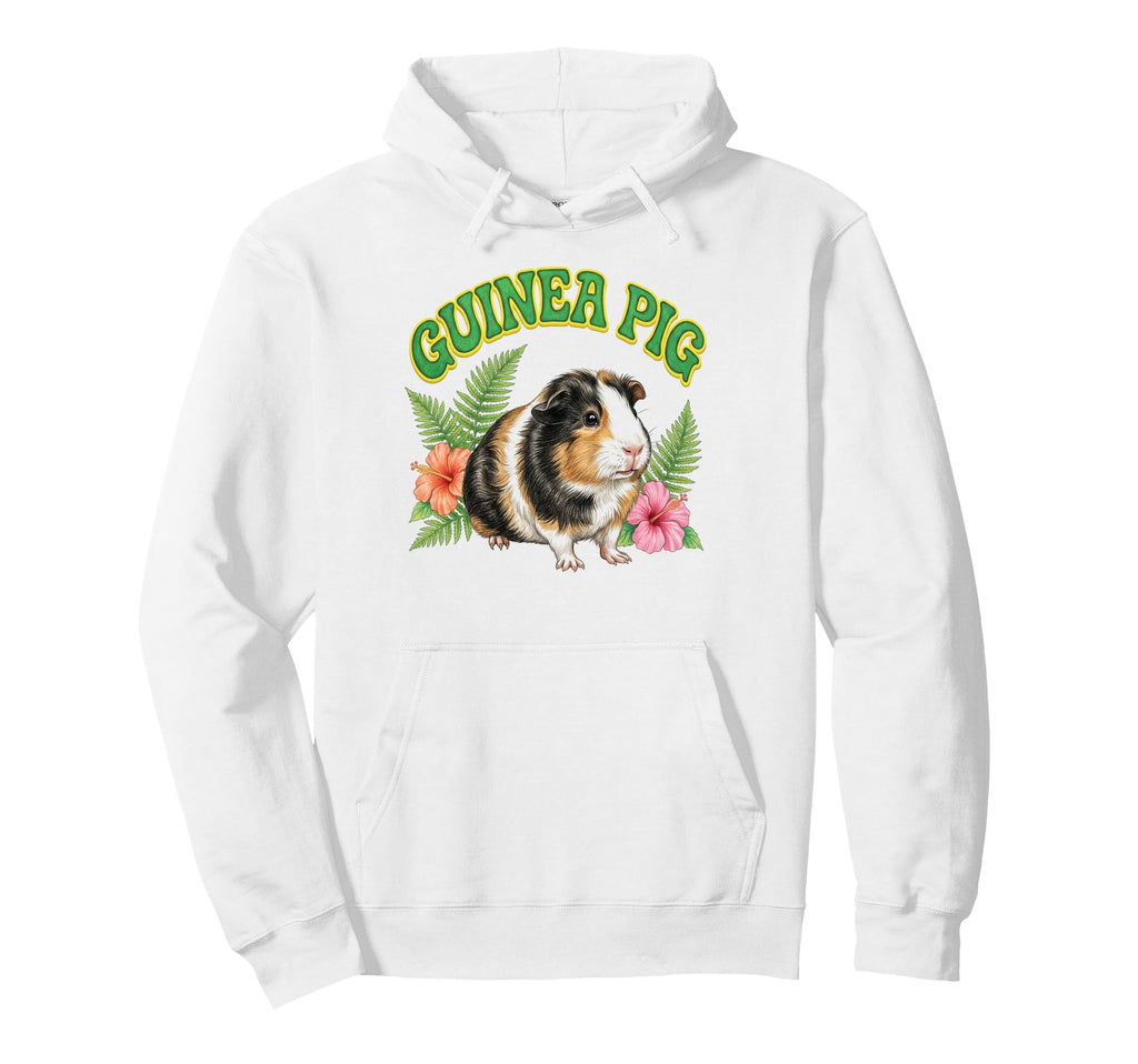 Guinea Pig Groovy Floral Watercolor Hoodie - Casual Everyday Wear Unisex - T-Shirt, Sweatshirt, Hoodie