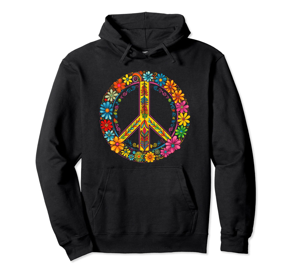 Peace Sign 60S 70S Hippie Boho 1 Hoodie - Aesthetic Graphic Unisex - T-Shirt, Sweatshirt, Hoodie