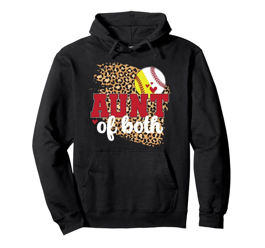 Aunt Both Baseball Softball Aunt Hoodie - Trendy Graphic Unisex - T-Shirt, Sweatshirt, Hoodie