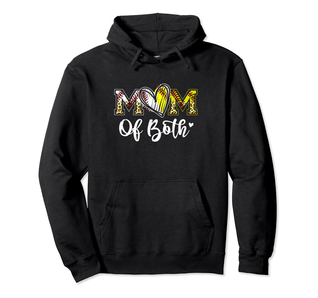 Mom Both Baseball Softball Mom Hoodie - Aesthetic Graphic for Adults - T-Shirt, Sweatshirt, Hoodie