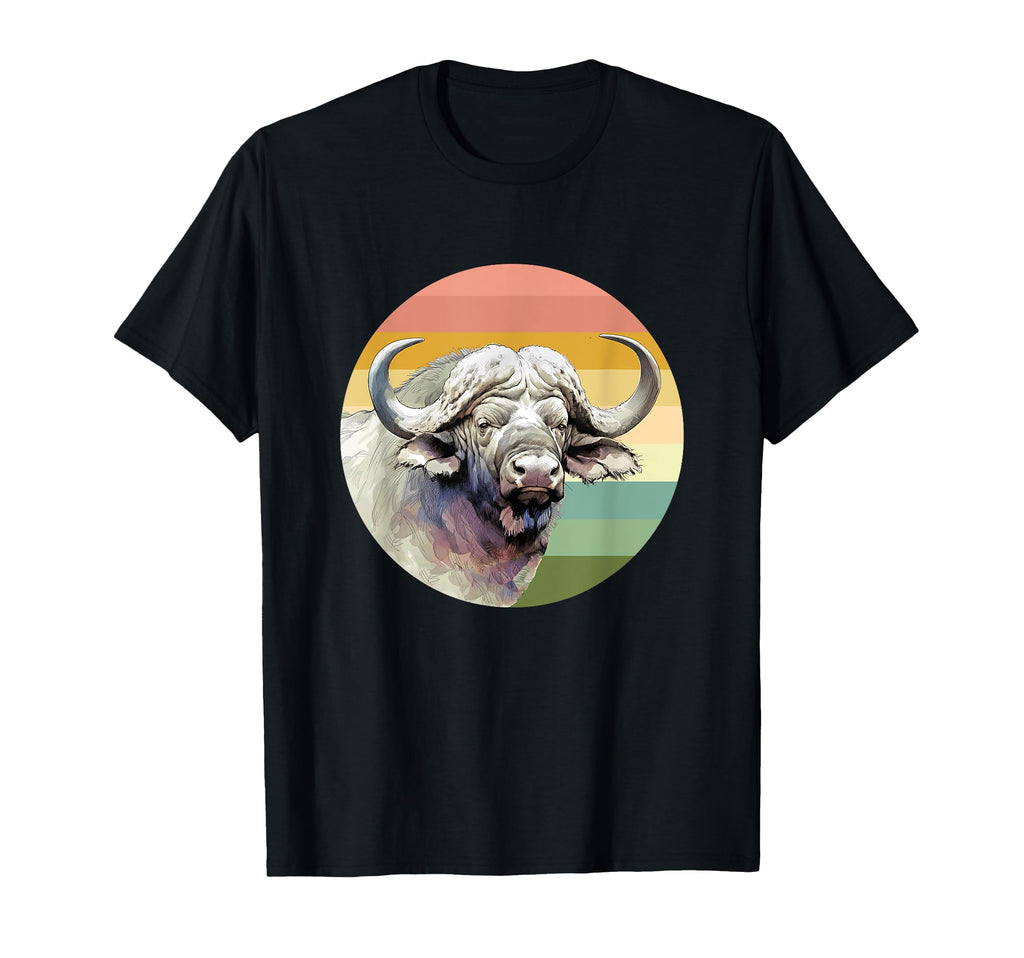 African Buffalo Watercolor Sunset Buffalo T-Shirt - Graphic Print Unisex - T-Shirt, Sweatshirt, Hoodie