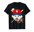Bichon Frise Baseball Dog Lovers T-Shirt - Aesthetic Graphic Men Women - T-Shirt, Sweatshirt, Hoodie