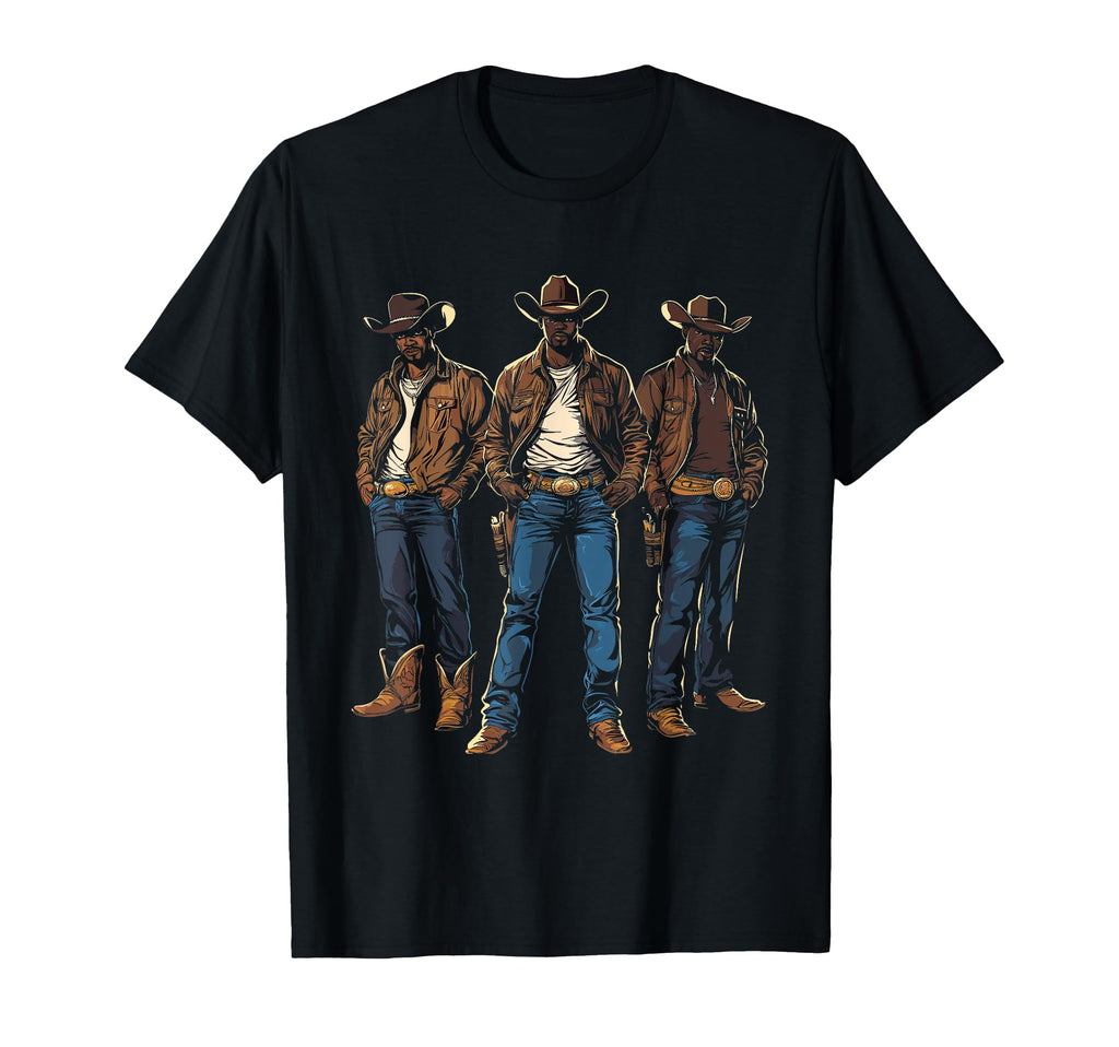 Black Cowboy Black Cowboy Western Rodeo T-Shirt - Unique Graphic Unisex - T-Shirt, Sweatshirt, Hoodie