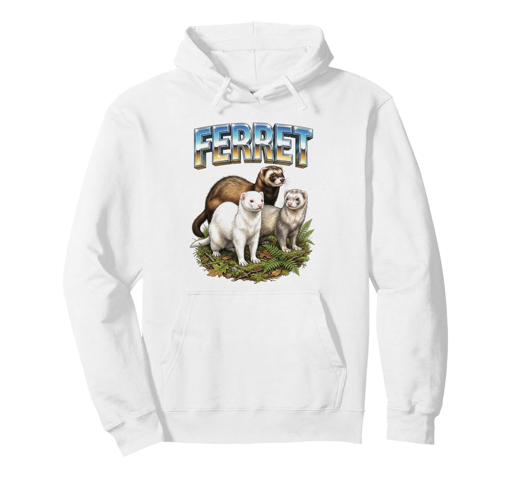 Ferret 70S 90S Ferret Animal Lover Hoodie - Aesthetic Graphic for Adults - T-Shirt, Sweatshirt, Hoodie