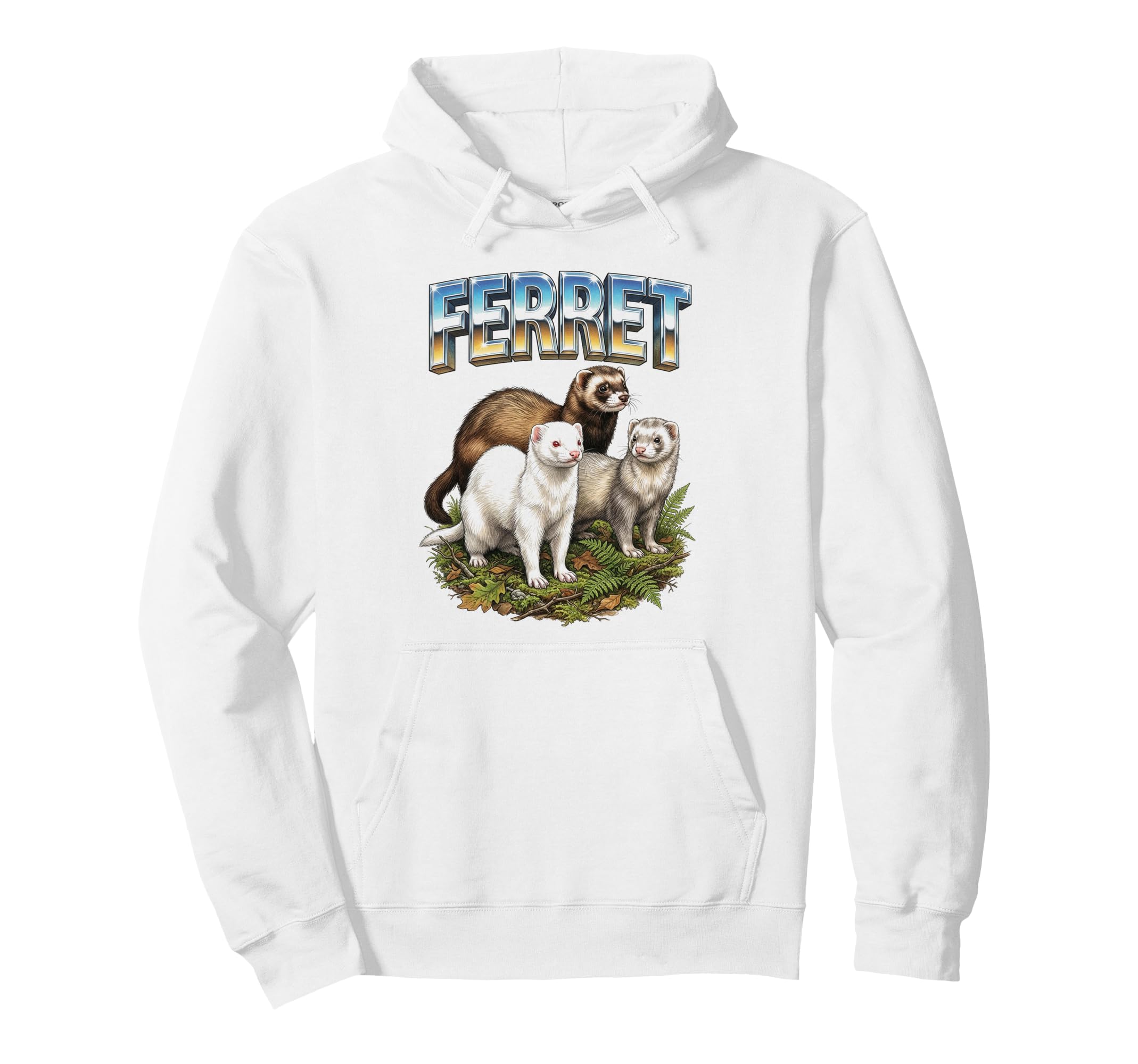 Ferret 70S 90S Ferret Animal Lover Hoodie - Aesthetic Graphic for Adults - T-Shirt, Sweatshirt, Hoodie