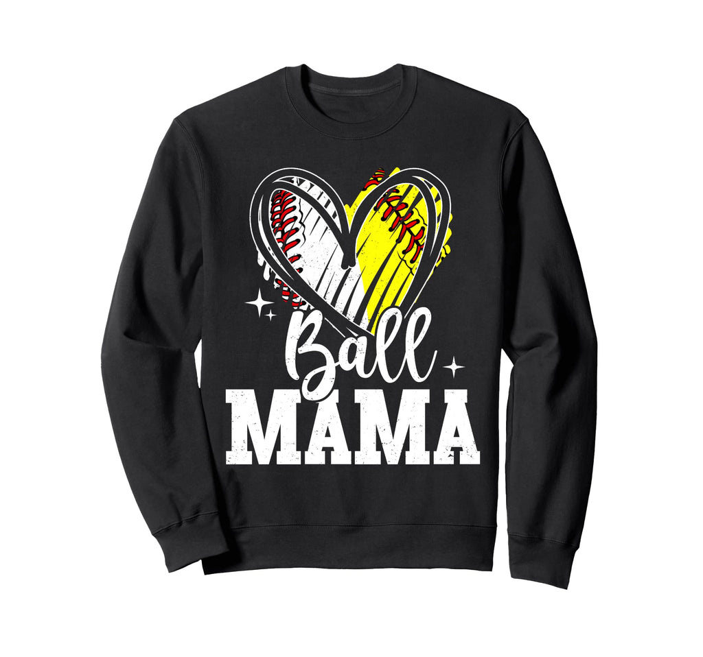 Ball Mama Softball Baseball Mom Sweatshirt - Custom Art Print Men Women - T-Shirt, Sweatshirt, Hoodie