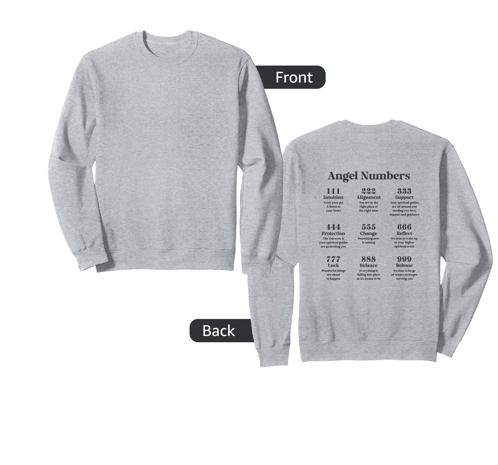 Angel Numbers Angel Energy Y2K Sweatshirt - Novelty Apparel Unisex - T-Shirt, Sweatshirt, Hoodie