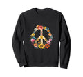 Boho Peace Sign Flowers Peace Sweatshirt - Fun Novelty Design for Adults - T-Shirt, Sweatshirt, Hoodie