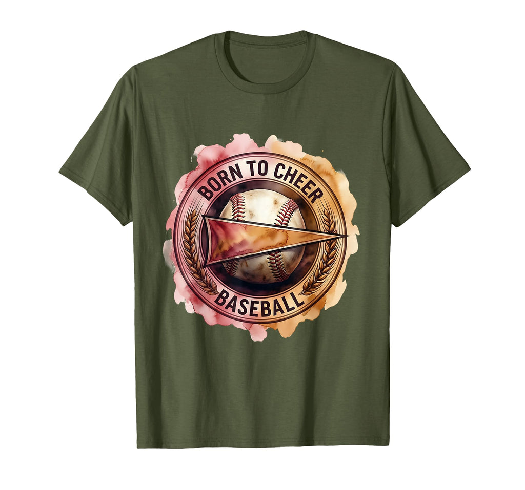 Born To Cheer Baseball Mom T-Shirt - Custom Art Print Unisex - T-Shirt, Sweatshirt, Hoodie