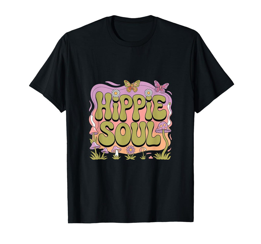 Hippie Soul Boho Psychedelic Mushrooms T-Shirt - Unique Graphic Men Women - T-Shirt, Sweatshirt, Hoodie